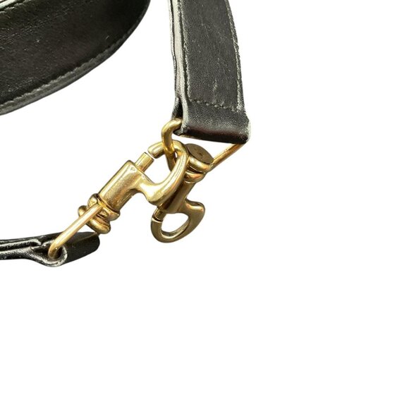 Gucci Bamboo Black Leather Shoulder Strap with Gold Hardware - Picture 2 of 2